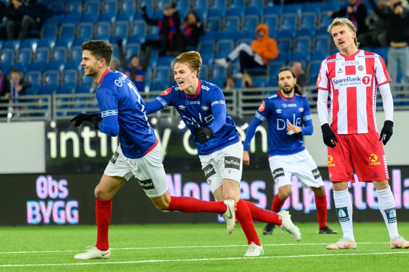 Oldrup og Christensen jubler for scoring mot Tromsø (Foto: Morten Mitchell Larød / SPORTFOTO)