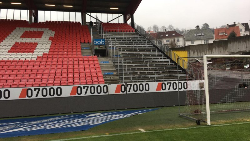 Brann bygger om stadion, og her er vårt midlertidige felt.