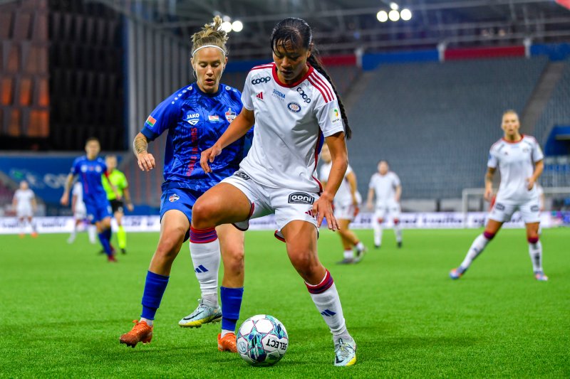 Vålerenga Samfunns nye styremedlem, Ylinn Tennebø i aksjon (Foto: Rodrigo Freitas / NTB)