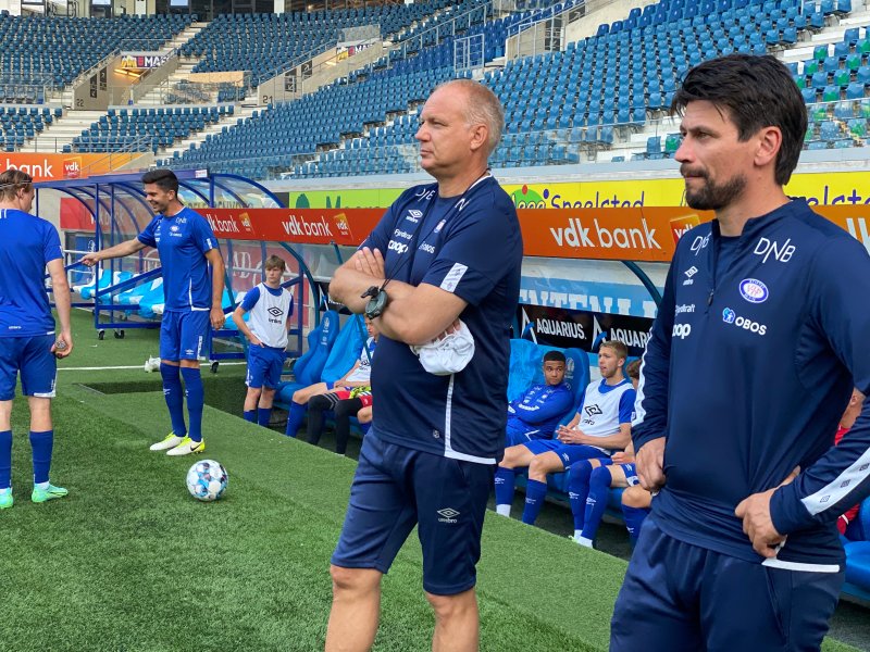 Fagermo og Dokken dagen før Europakampen mot KAA Gent (Foto: VIF MEDIA)