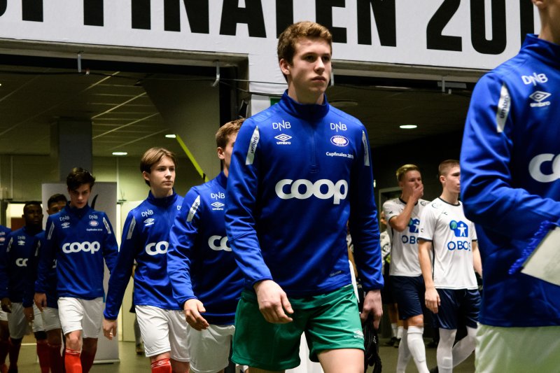 Storm Strand-Kolbjørnsen voktet buret da Vålerengas G16-lag ble cupmestere i 2019 (Foto: Morten Mitchell Larød / Sportfoto)