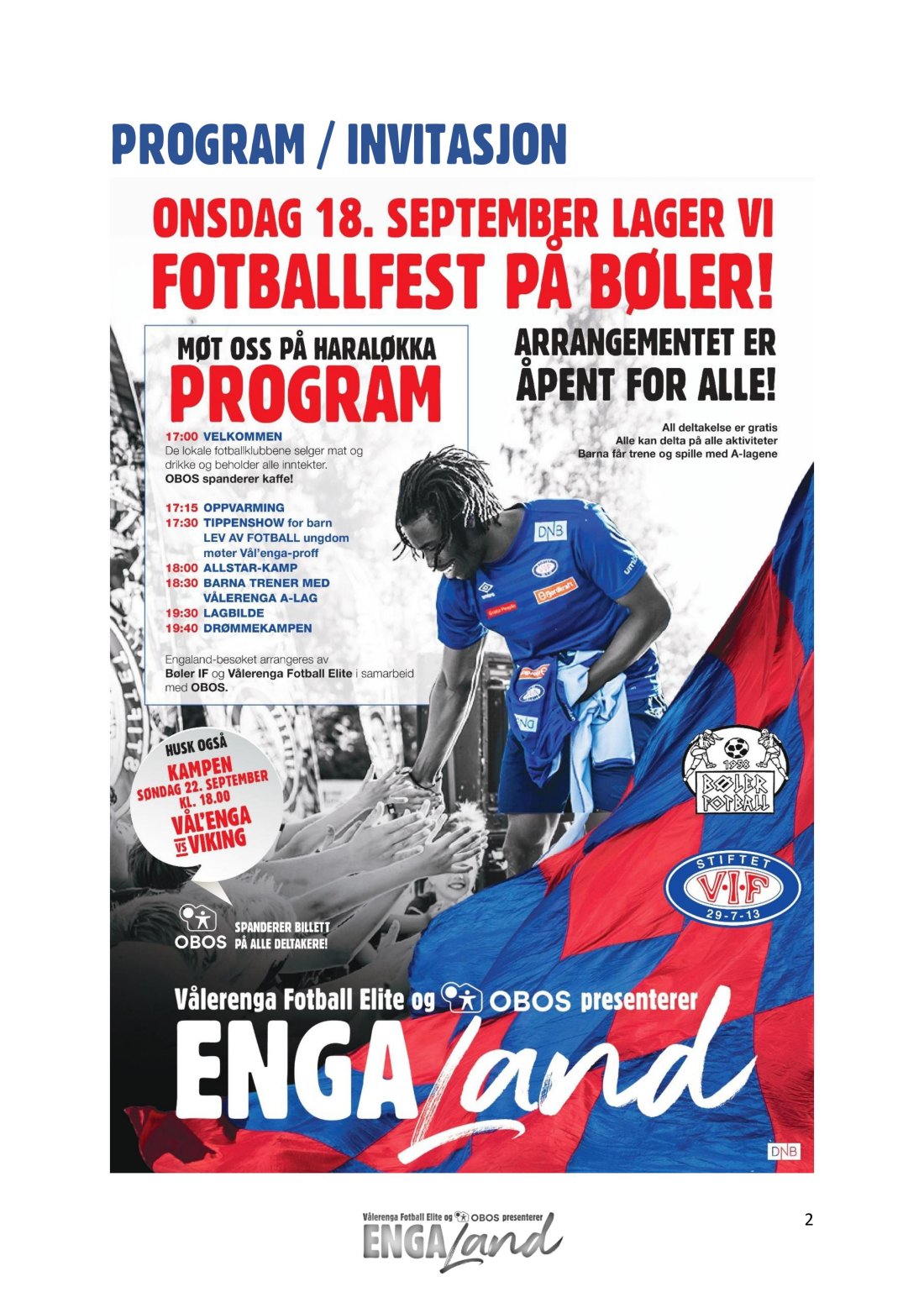 Program Engaland Bøler 2019