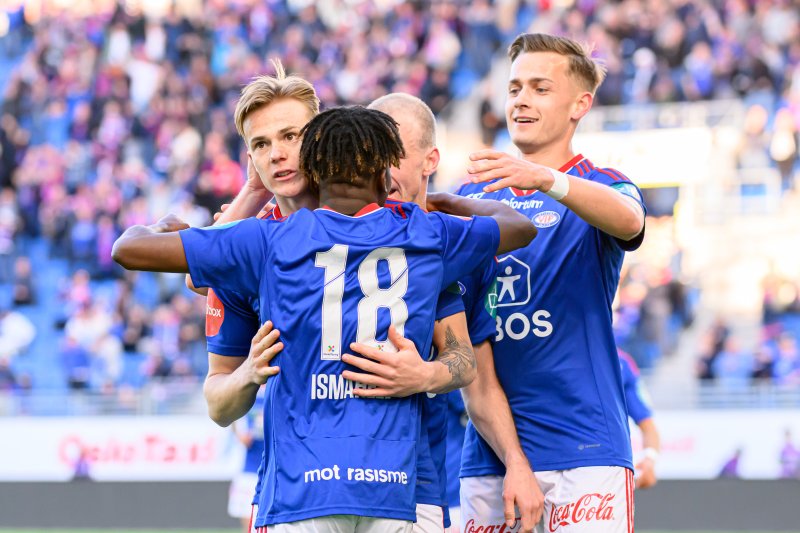 Ismaheel, Udahl og Christensen jubler (Foto: Morten Mitchell Larød / SPORTFOTO)