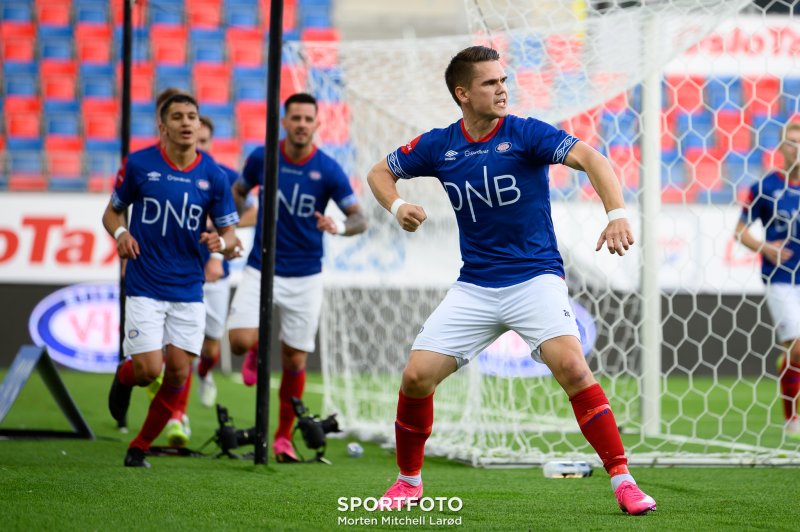 Kjartansson kunne juble for sitt syvende mål etter comebacket da han satte imnn 1-0 mot KBK (Foto: Morten Mitchell Larød / SPORTFOTO)