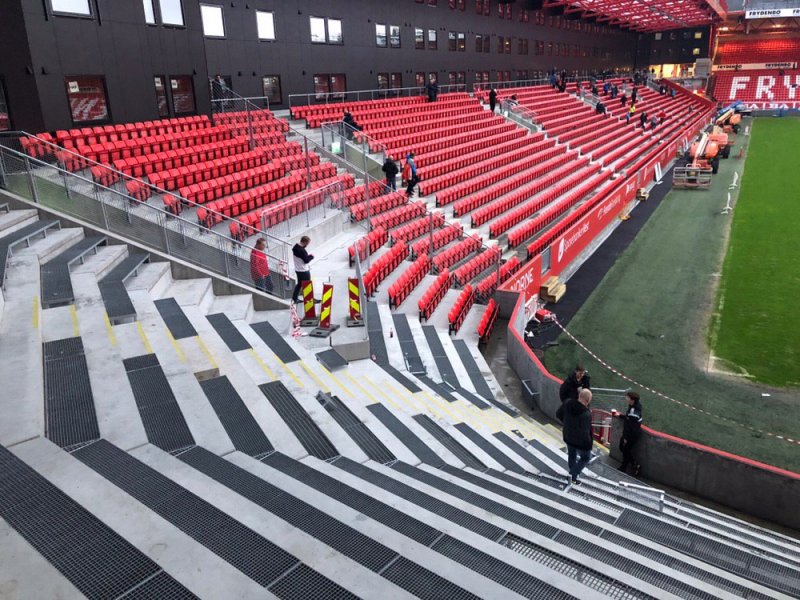 Slik ser det ut på bortefeltet på Brann stadion (Foto: Brann SK)