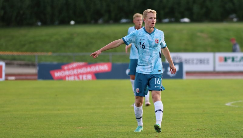 Mathias Emilsen i aksjon for Norge G18 (Foto: Thomas Brekke Sæteren)