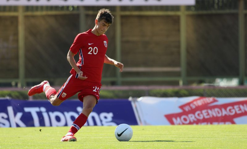 Aleksander Hammer Kjelsen i aksjon for Norge (Foto: NFF)