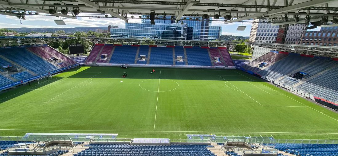 Slik så Intility Arena ut mandag 15. juni klokka 09.00