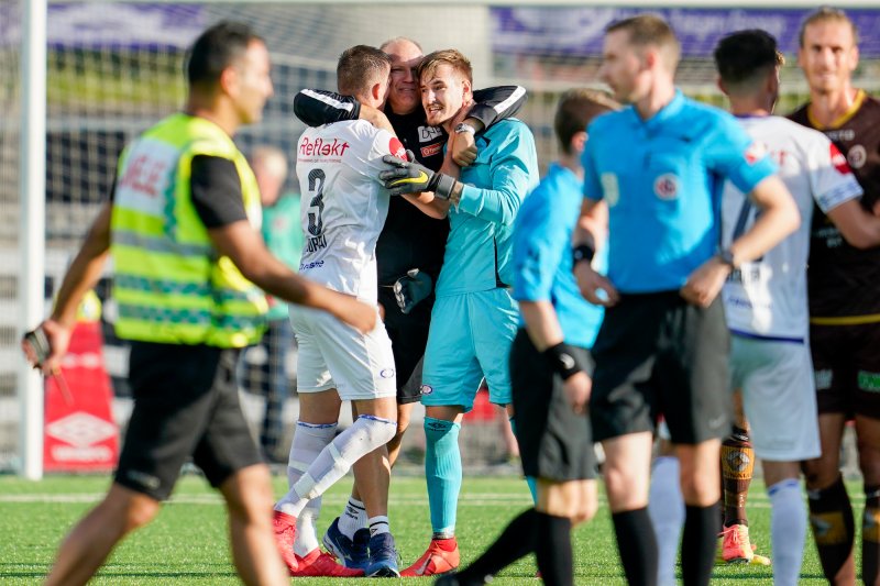 Kjetil Haug etter en fantastisk kamp borte mot Mjøndalen i 2020 (Foto: Heiko Junge / NTB scanpix)