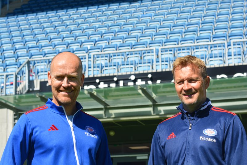 Fra venstre: Daglig leder Svein Graff og avtroppende utviklingssjef Thomas Hafstad (Foto: Vålerenga)