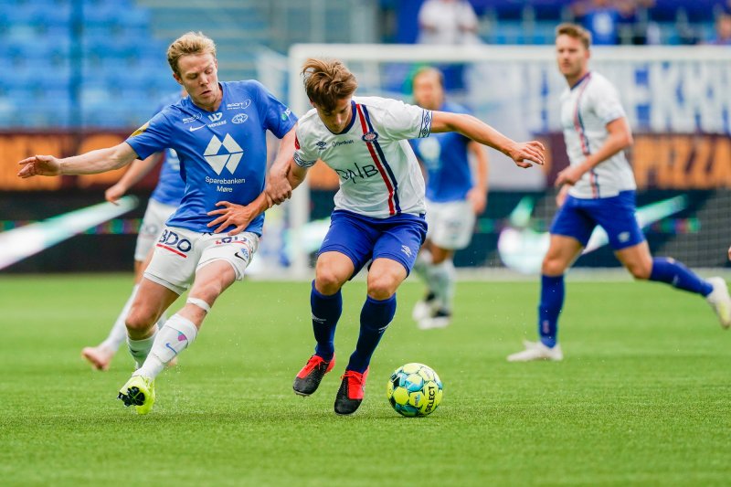 Felix Horn Myhre starta på venstreback mot Molde og løste oppgaven godt (Foto: Fredrik Hagen / NTB scanpix)